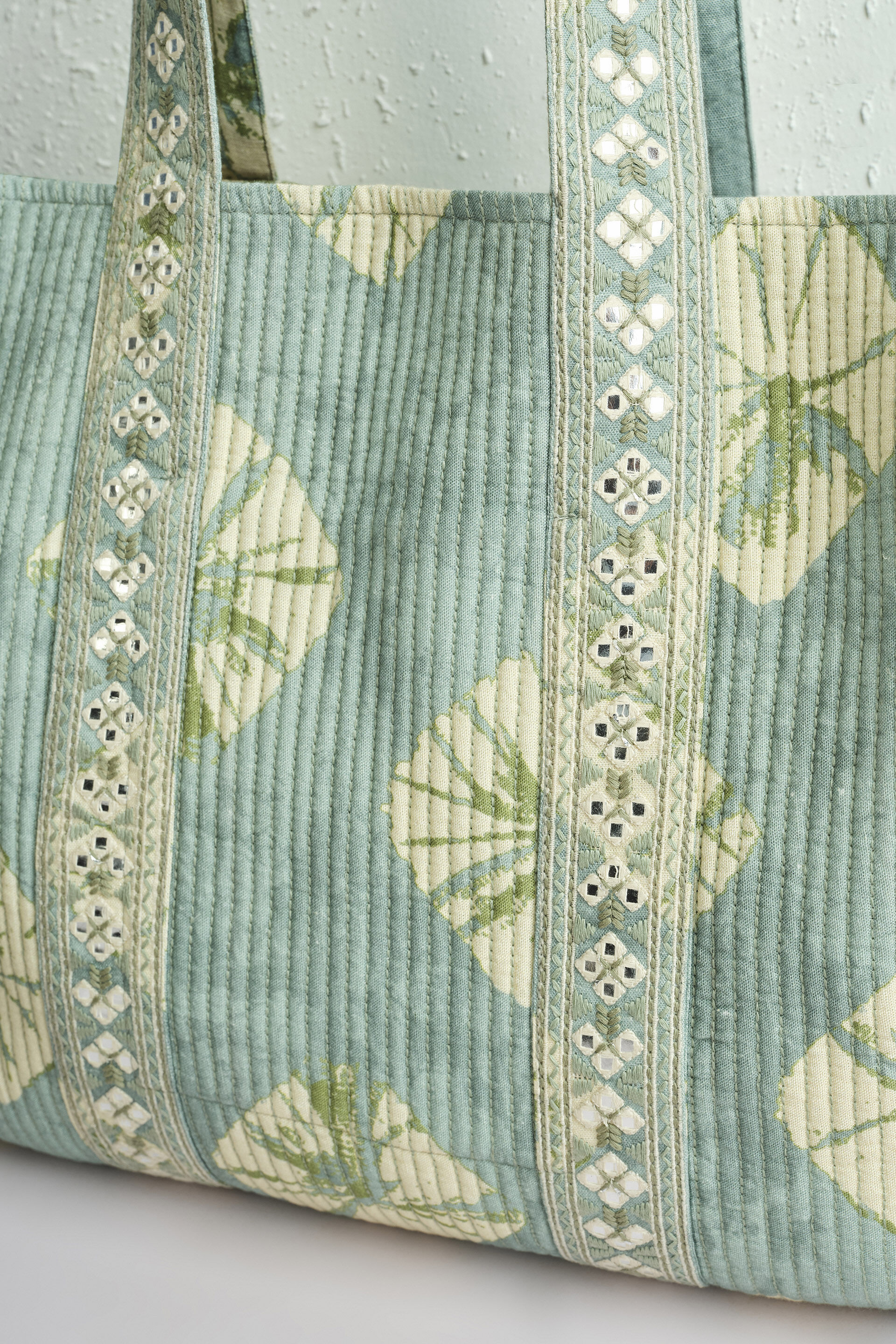 Teal Reversible Jhola Bag, , image 3